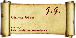 Gálfy Géza névjegykártya