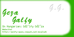 geza galfy business card